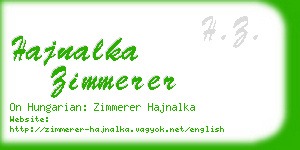 hajnalka zimmerer business card